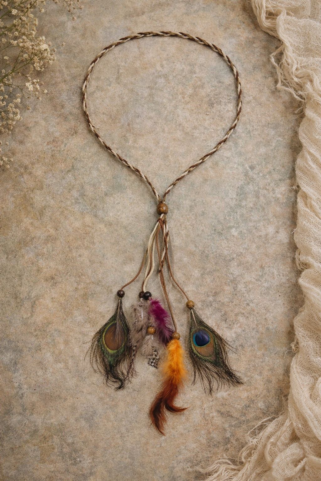 Bohemian Feather Headband / Convertible Necklace