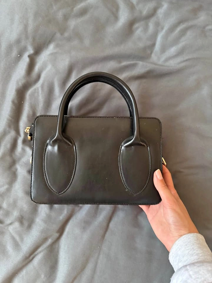 Black leather bag
