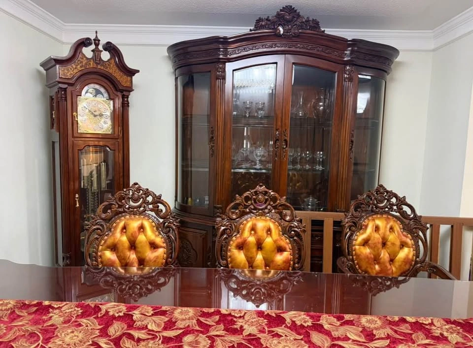 Ornate Carved Wood Dining Set w/ Cabinet - Movers Req. - photo 2