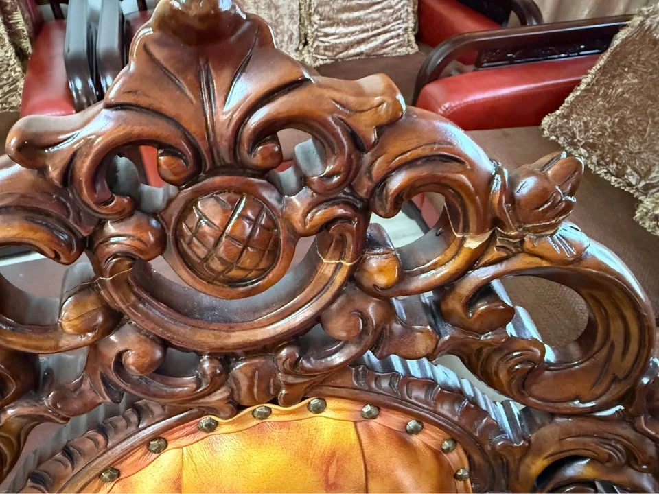 Ornate Carved Wood Dining Set w/ Cabinet - Movers Req. - photo 4