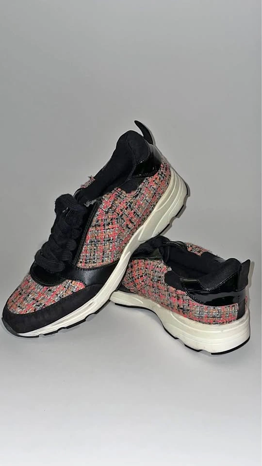 Aldo Women's Tweed Fashion Sneakers - Size 6.5 US / 37 EUR - Bla