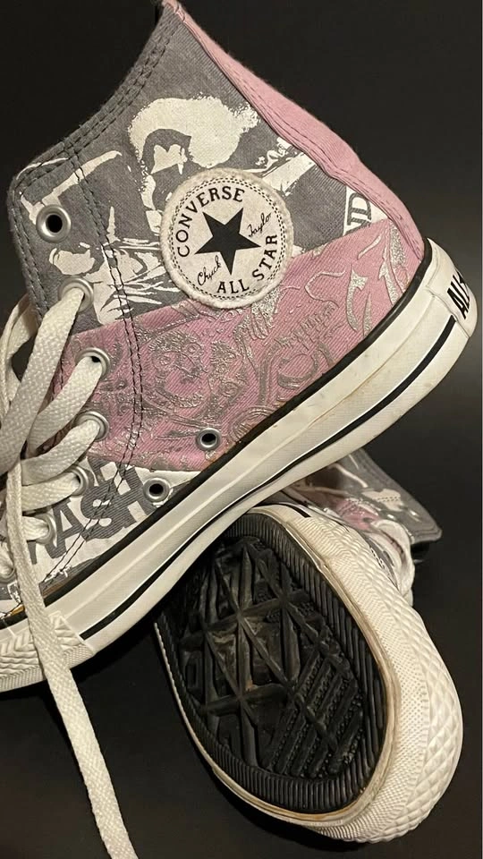 Converse Chuck Taylor All Star high-tops pink gray graphic patte - photo 2