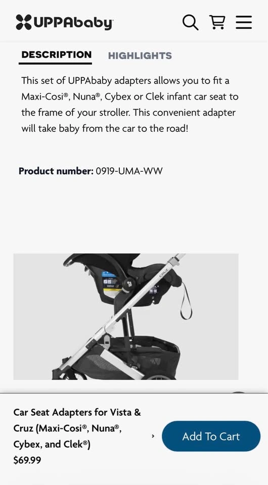 UPPAbaby Car Seat Adapters for Vista & Cruz - photo 4