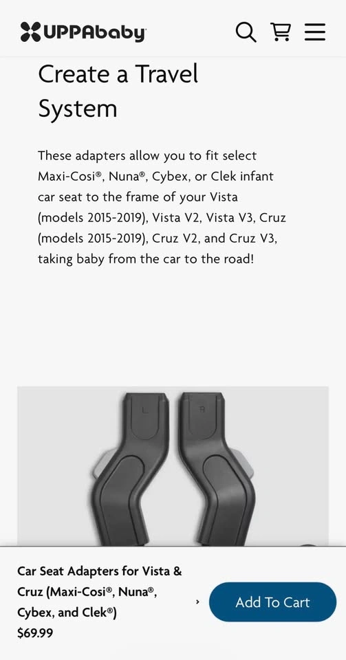 UPPAbaby Car Seat Adapters for Vista & Cruz - photo 5