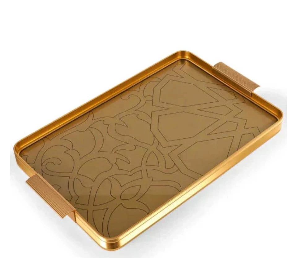 Large Luxury Steel and Glass Tray