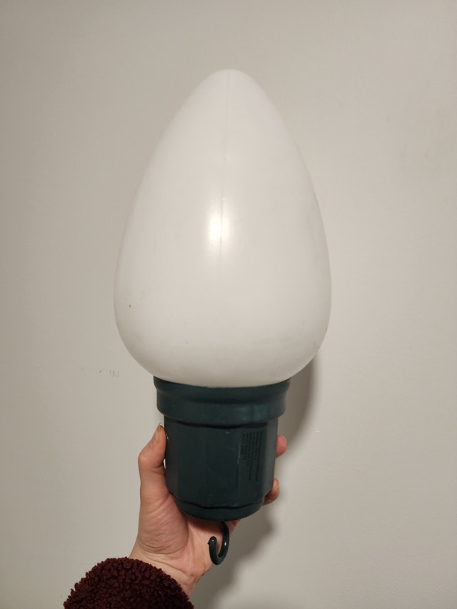 Giant White Christmas Bulb Decoration with Hook