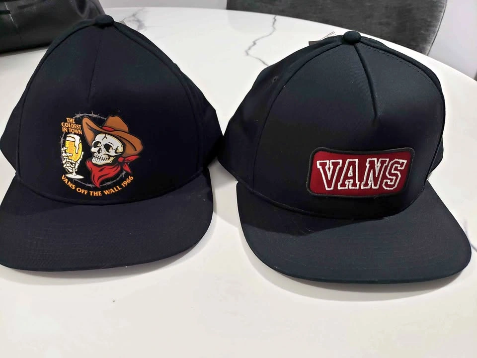 2 New Vans Snapback Hats - Skeleton Beer & Classic Logo