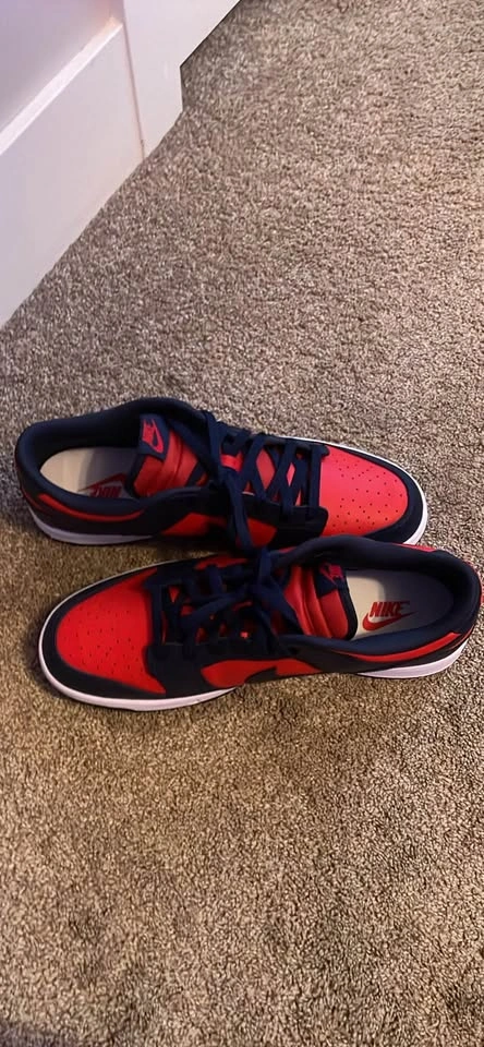 Navy blue and red Nike dunks - size 13 men's - photo 2