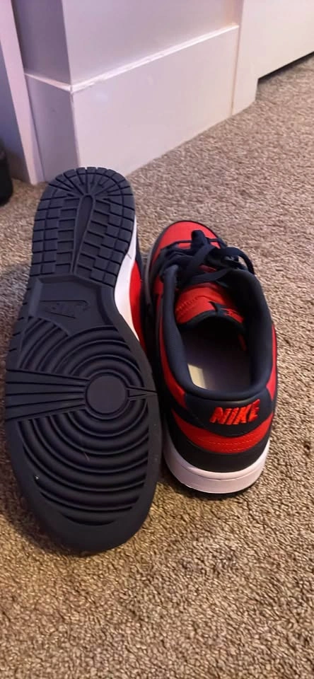 Navy blue and red Nike dunks - size 13 men's - photo 3