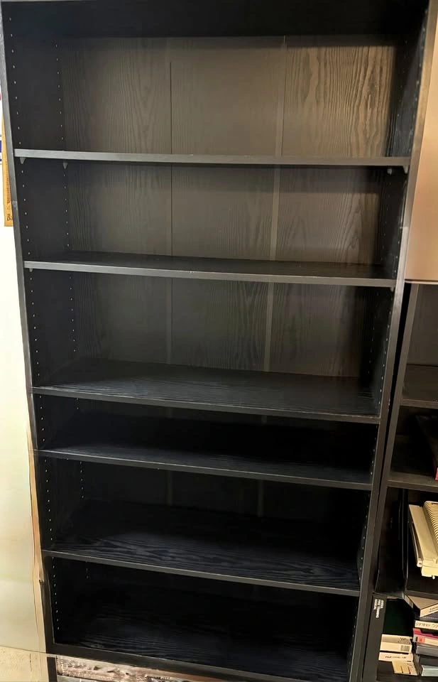 Sturdy Black 5 Shelf Bookcase Adjustable Shelves