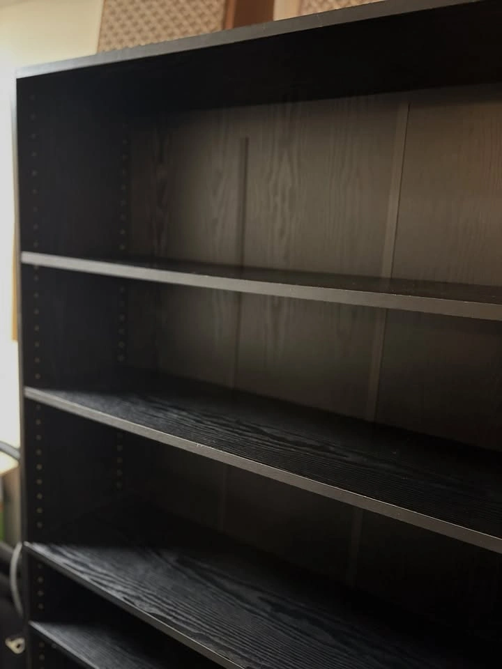 Sturdy Black 5 Shelf Bookcase Adjustable Shelves - photo 2