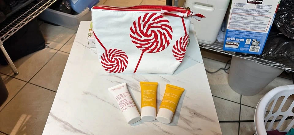 Clarins Skincare Travel Set with Cosmetic Bag