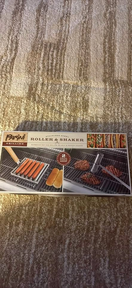 Parini Stainless Steel Hot Dog Roller & Shaker Grill Set