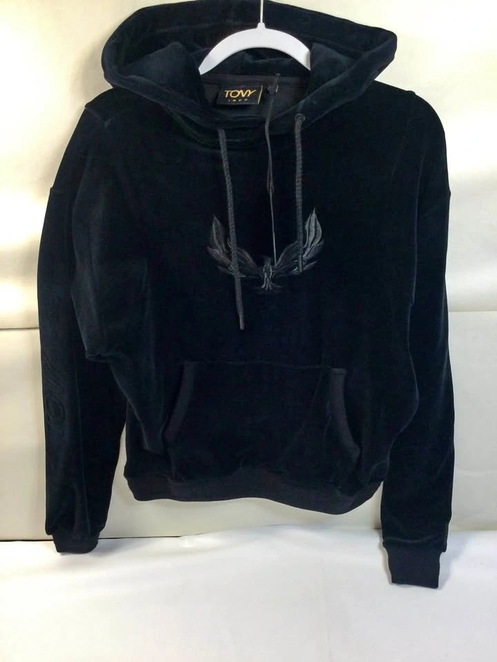 STALLION BLACK VELOUR PHOENIX HOODIE Tony 1923 Size S