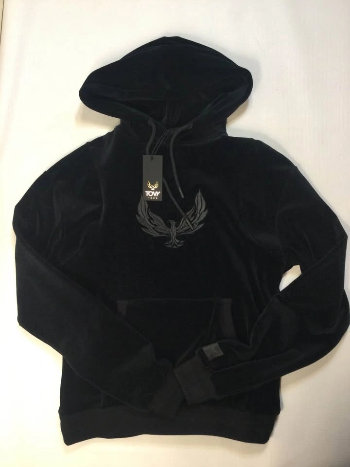 STALLION BLACK VELOUR PHOENIX HOODIE Tony 1923 Size S - photo 3
