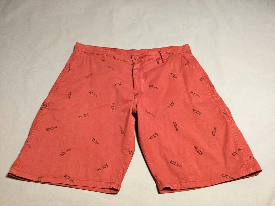 🌱Wrangler Red Orange Bottle Print Chino Shorts Size 32