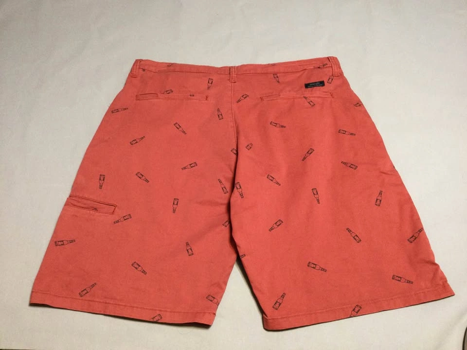 🌱Wrangler Red Orange Bottle Print Chino Shorts Size 32 - photo 2