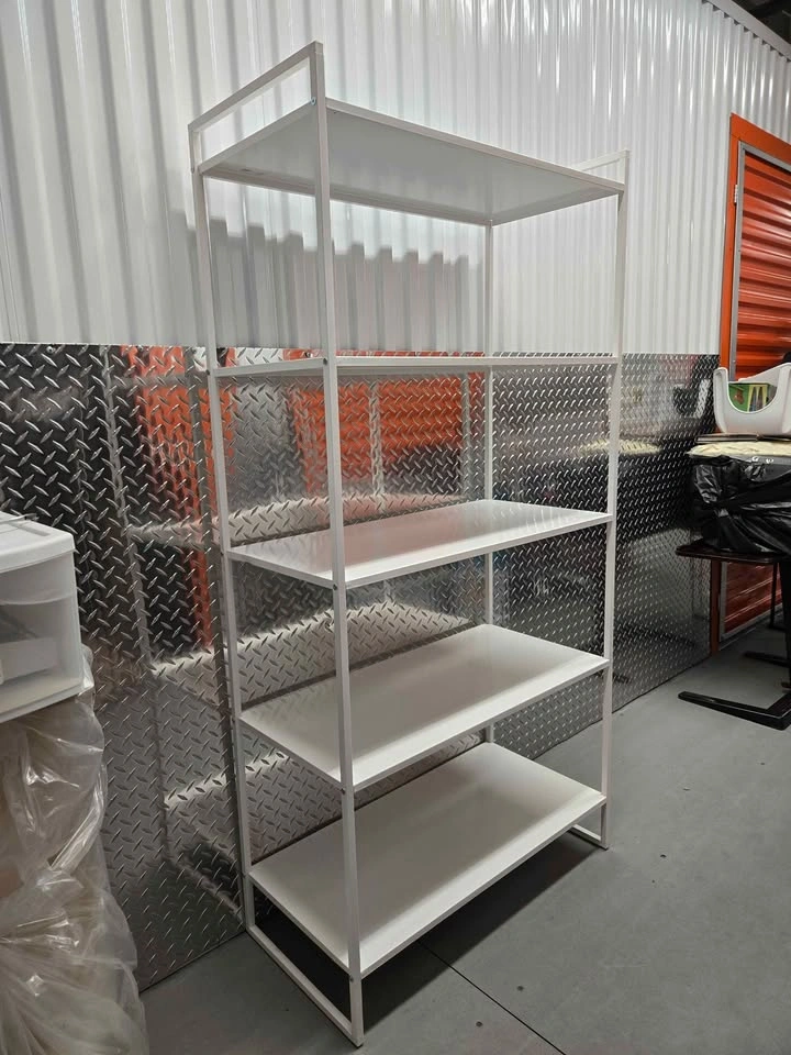 White 5-Shelf Metal Shelving Unit - photo 2