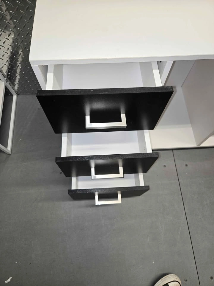 White and Black Storage Cabinet with Drawers and Shelves - photo 5