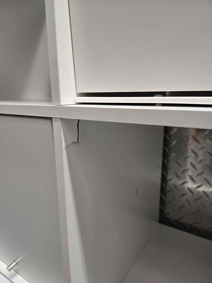 White 6-Cube Storage Shelf with Doors, 46" Long - photo 3