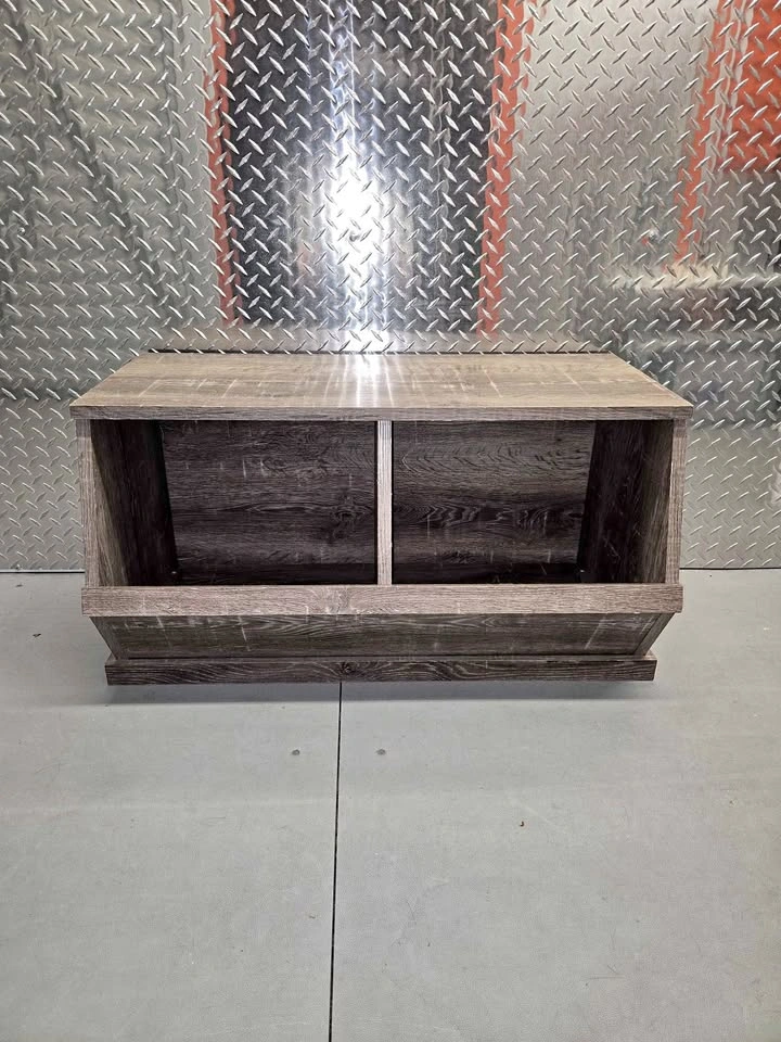 Wood Look Storage Bin / Cubby - 2 Compartments