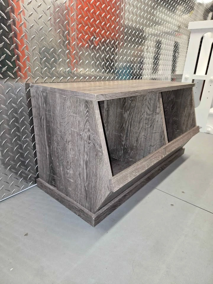 Wood Look Storage Bin / Cubby - 2 Compartments - photo 3