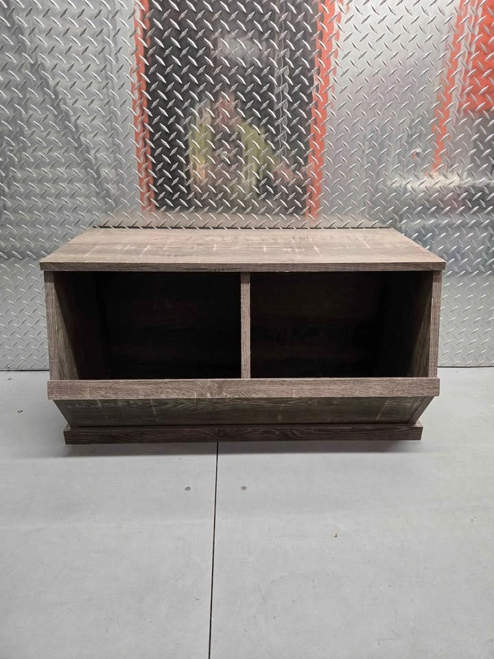 Wood Look Storage Bin / Cubby - 2 Compartments - photo 4