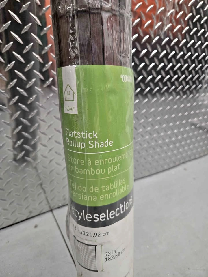 Style Selections Cocoa Flatstick Rollup Shade 48x72
