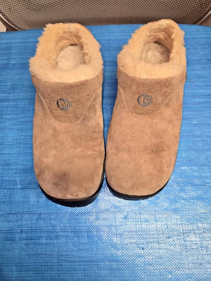 Merrell Suede Faux Fur Lined Mules