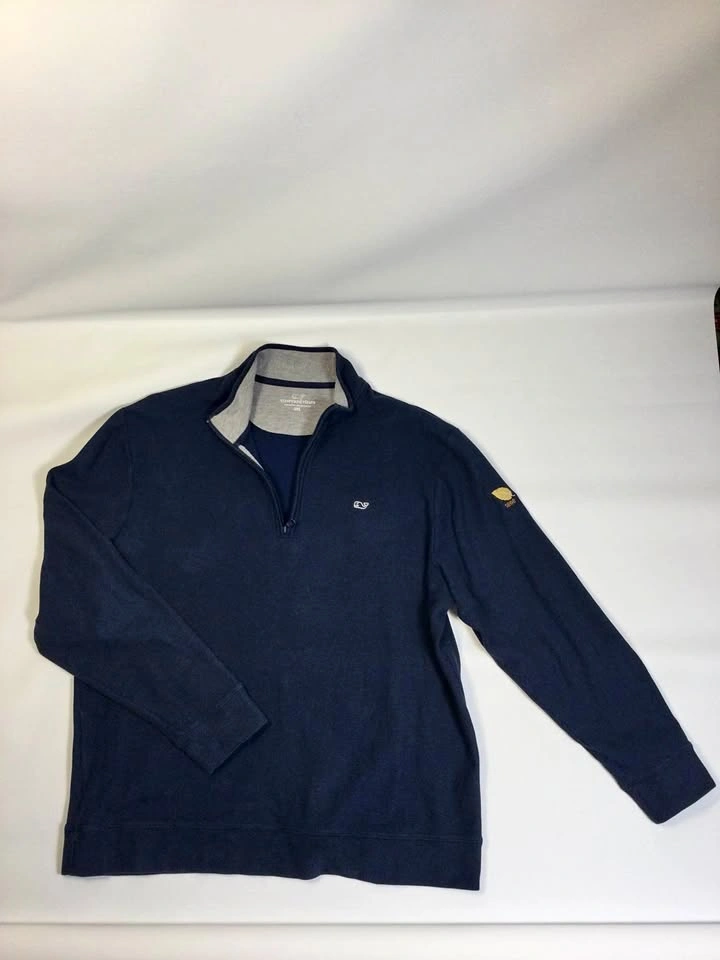 🌱VINEYARD VINES MENS BLUE 1/4 PULLOVER, 100% Cotton 2XL