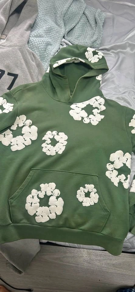 Denim Tears Green Cotton Flower Hoodie M