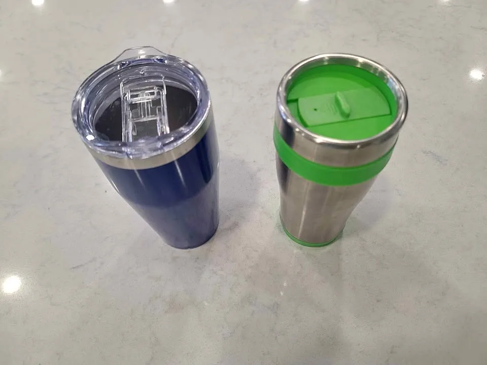 3 Insulated Travel Mugs – Stainless Steel