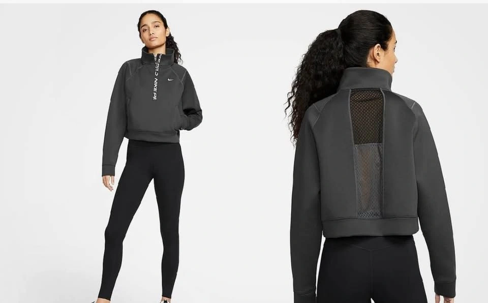 Nike Sweatshirt Womens X Large Pro Dri-FIT 1/2 Zip Mesh Back - photo 2