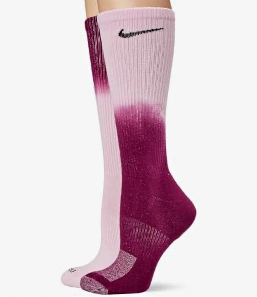 2 Pairs Rosewood Pink Nike Dri Fit Socks