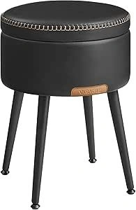EKHO Collection Storage Ottoman - Black Synthetic Leather