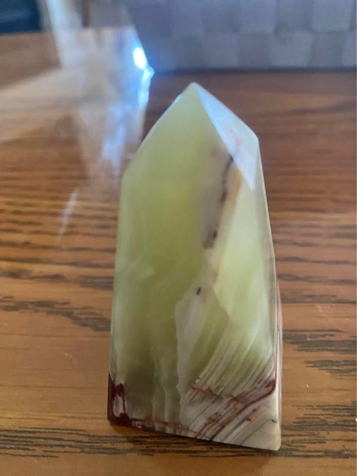Pistachio Calcite Pyramid Tower