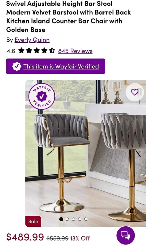 Swivel Adjustable Height Bar Stool