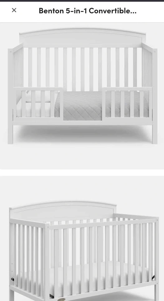 Brand New 5-in-1 Convertible Baby Crib + Free Mattress - photo 2