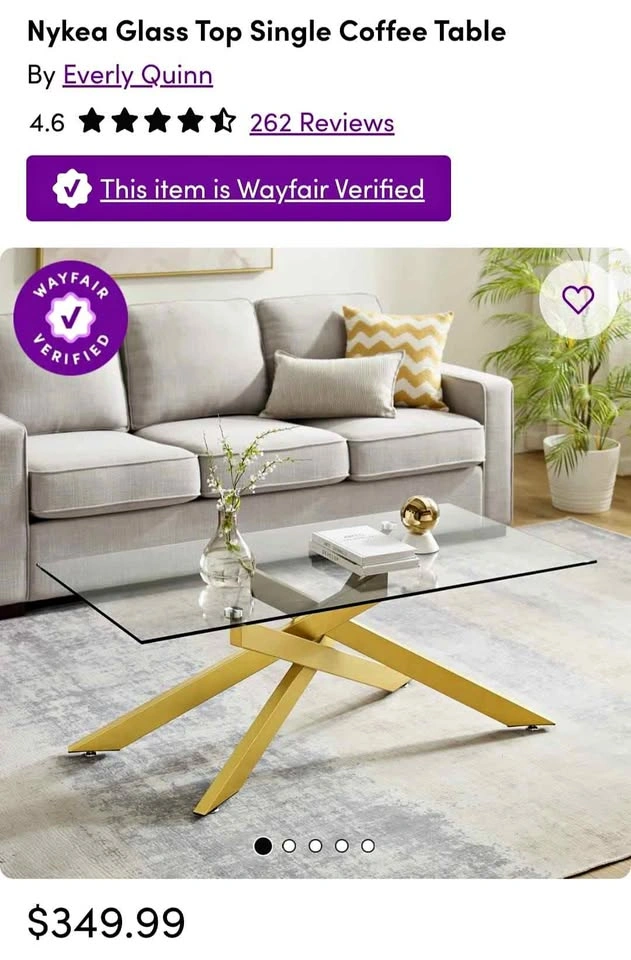 Brand New Glass Top Single Coffee Table