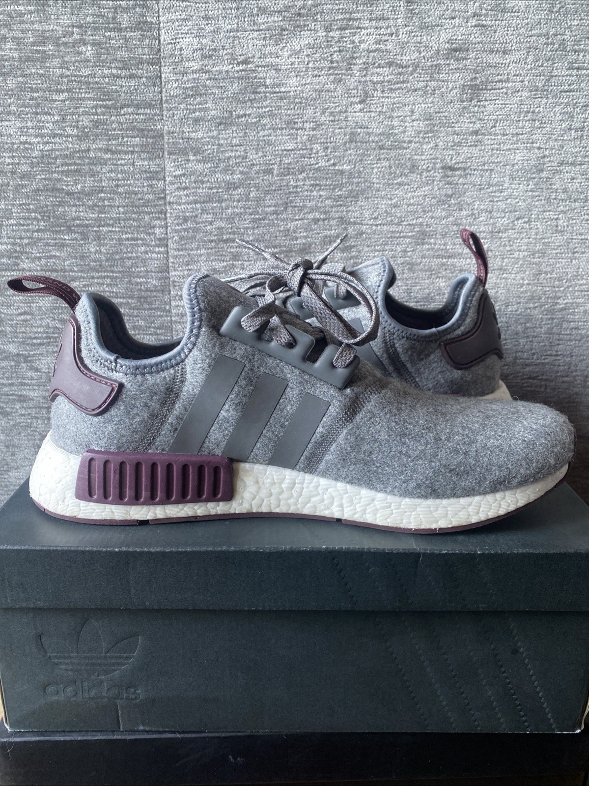 NMD R1 Wool Grey Four Maroon Size 11 - photo 2
