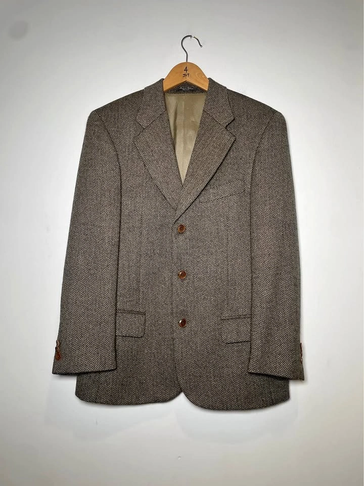 Vintage Harry Rosen Herringbone Blazer | Wool & Alpaca | Made in
