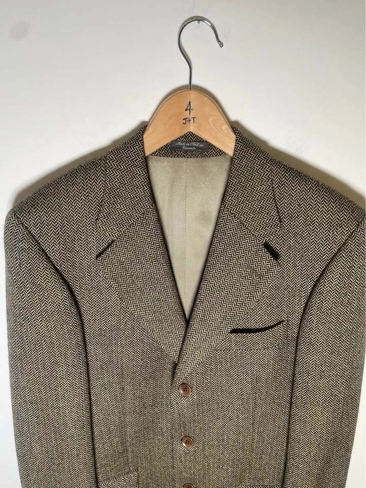 Vintage Harry Rosen Herringbone Blazer | Wool & Alpaca | Made in - photo 4