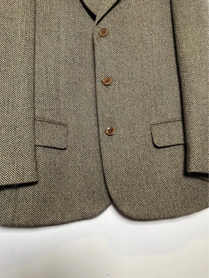 Vintage Harry Rosen Herringbone Blazer | Wool & Alpaca | Made in - photo 5