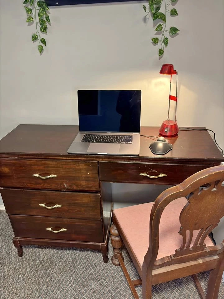 Vintage Wood Writing Desk / Vanity – Solid Wood - photo 2
