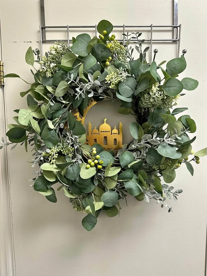 Ramadan Eid Wreath Greenery Mosque Moon