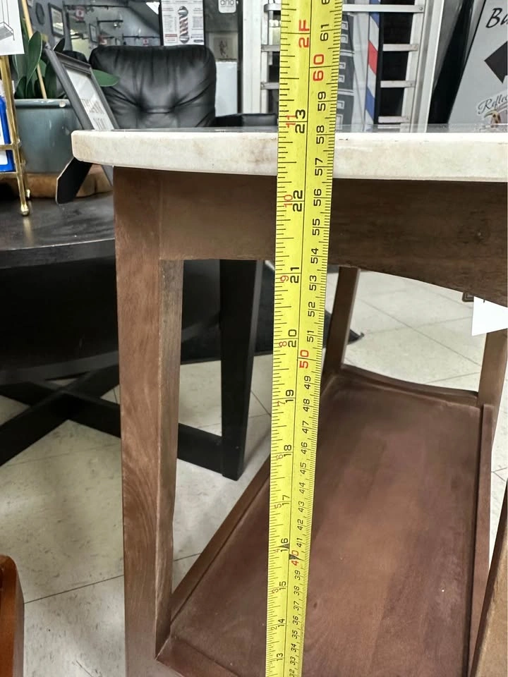 Marble Top Wood Accent Table - photo 3