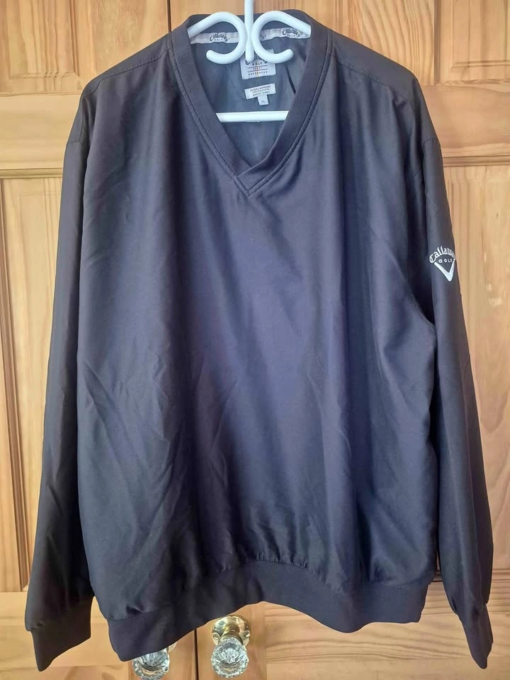 Black Callaway Golf Sport Outerwear Windbreaker Lined Pullover