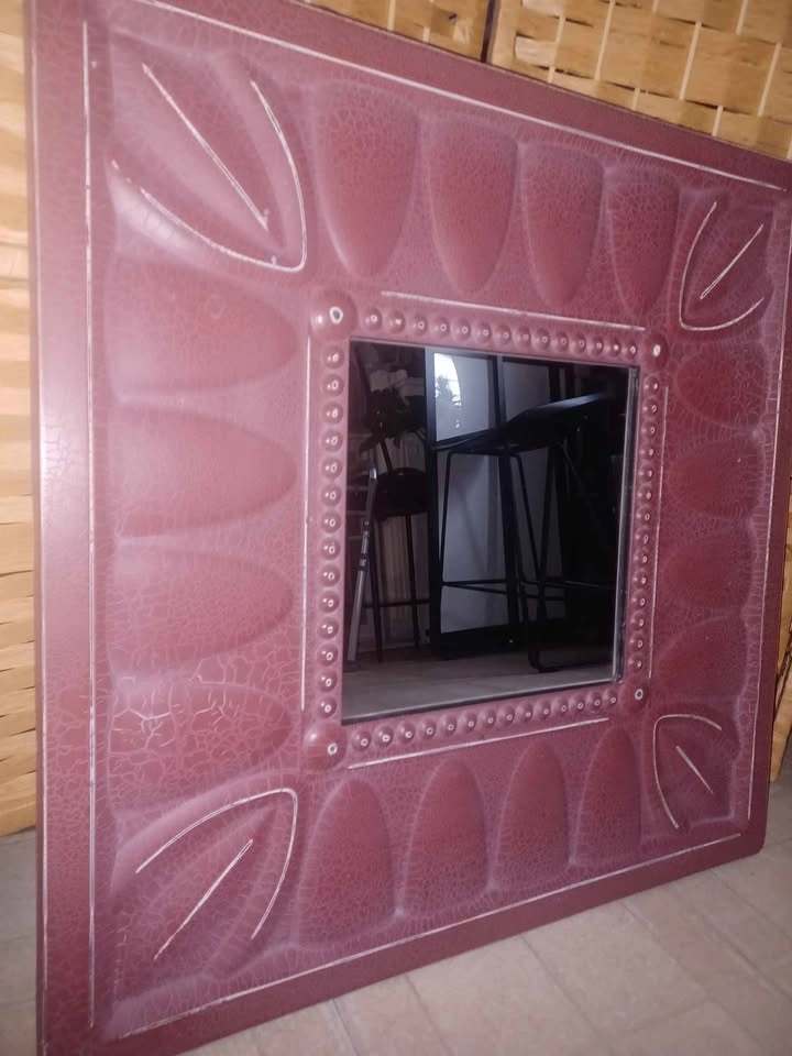 Large Burgundy Textured Wall Mirror - photo 2