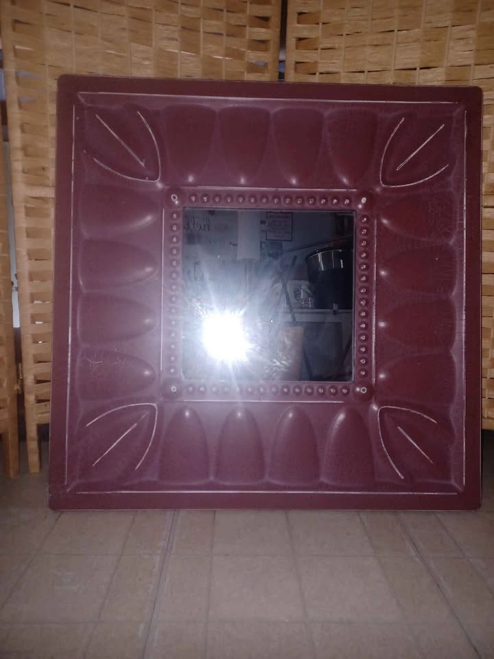Large Burgundy Textured Wall Mirror - photo 3
