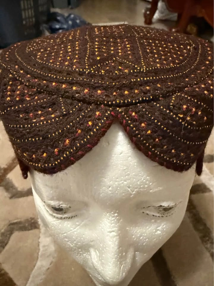 Embroidered Caps - Teal & Brown Pair - photo 4